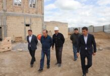 САРЫАҒАШ АУДАНЫНДА ӘЛЕУМЕТТІК МАҢЫЗЫ БАР ЖАҢА НЫСАН ҚҰРЫЛЫСЫ ҚАРҚЫНДЫ ЖҮРГІЗІЛУДЕ